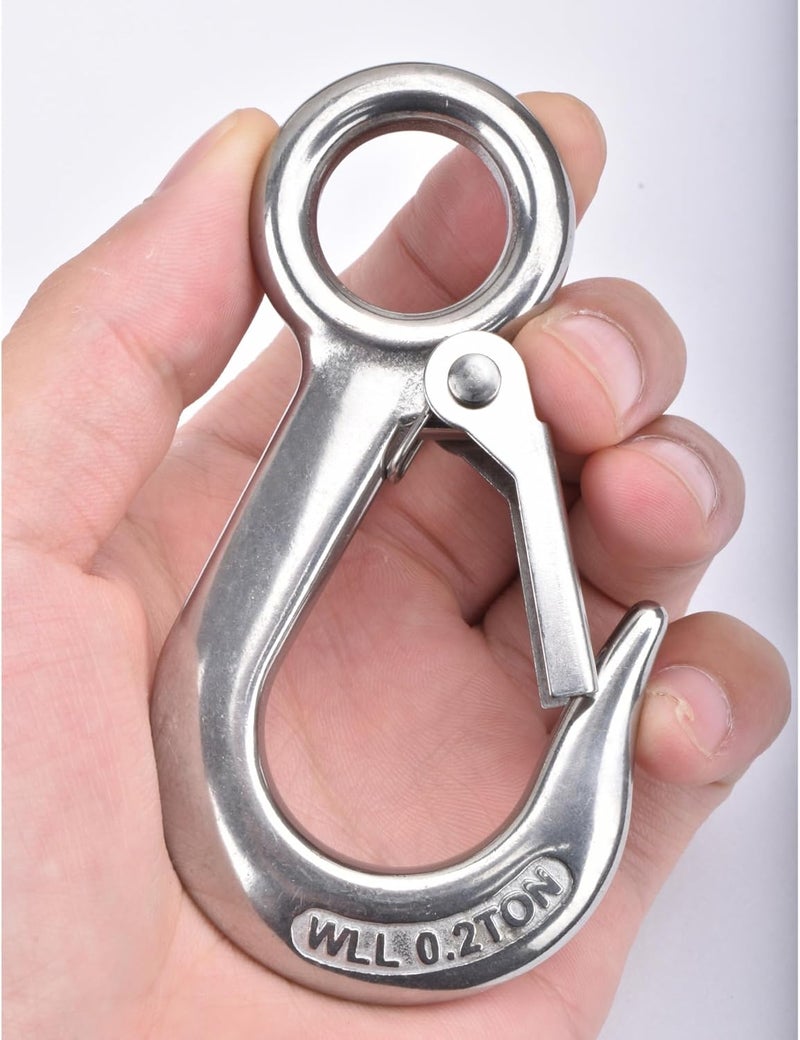 Alele 2Pack Grab Hooks, Slip Hooks,Stainless Steel Lifting Hook Rigging Accessory (Grab Hooks 200Kg 2p) - Image 2